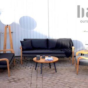 Tevora luxury teak outdoor sofa with anthracite weave 1