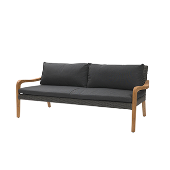 Luxury woven rope and teak garden sofa 1